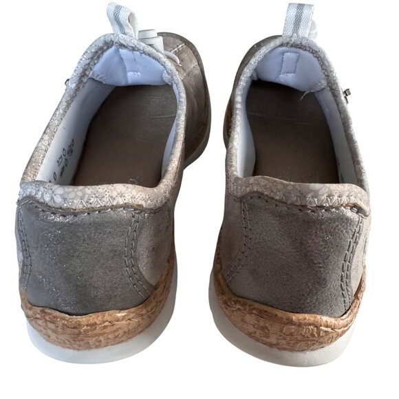 Rieker Nikita Trainer Womens Silver Leather Sneakers 36 US 6 Side Zipper Lace-Up - Picture 6 of 12